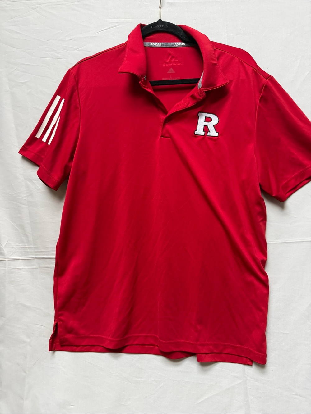 adidas Red Short-Sleeve Polo with 'R' Chest Patch